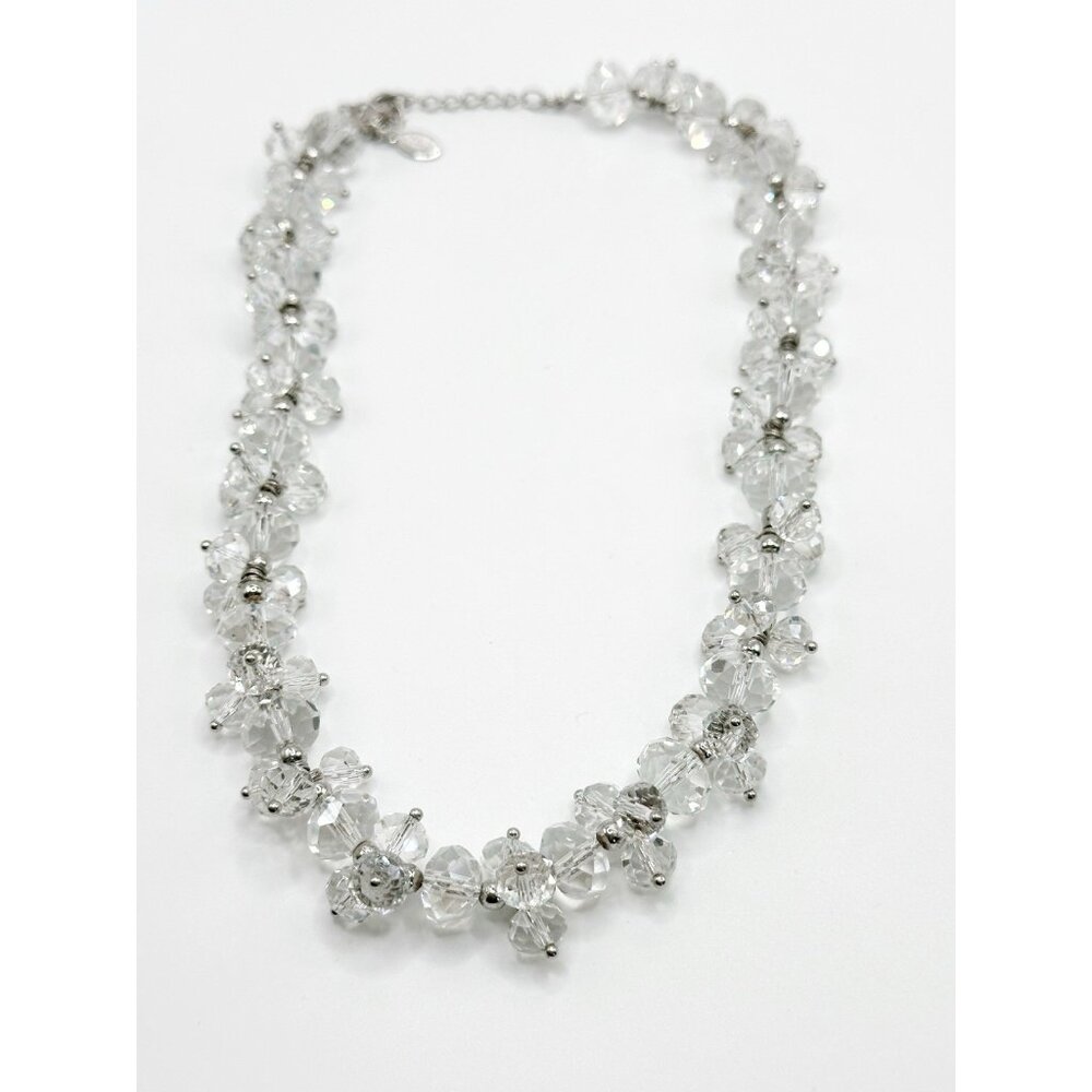 Sparkling Nolan Miller Faceted‎ Glass Crystal Necklace Beaded 16 To 19” - Picture 3 of 3